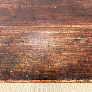 An English Pine Mule Chest Trunk or Blanket Box with Original Faux Paint c1850