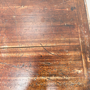 An English Pine Mule Chest Trunk or Blanket Box with Original Faux Paint c1850