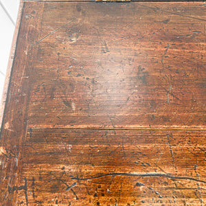 An English Pine Mule Chest Trunk or Blanket Box with Original Faux Paint c1850