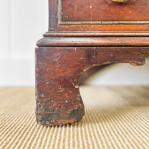An English Pine Mule Chest Trunk or Blanket Box with Original Faux Paint c1850