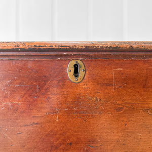 An English Pine Mule Chest Trunk or Blanket Box with Original Faux Paint c1850