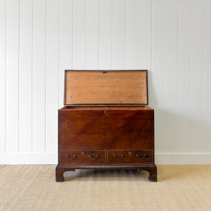 An English Pine Mule Chest Trunk or Blanket Box with Original Faux Paint c1850