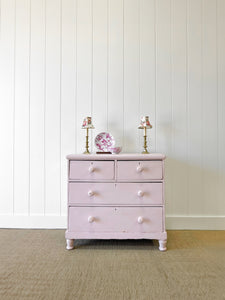 An Antique English Pine Chest of Drawers Dresser c1890