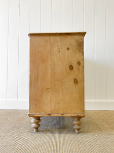 An Antique English Pine Chest of Drawers Dresser c1890