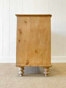 An Antique English Pine Chest of Drawers Dresser c1890