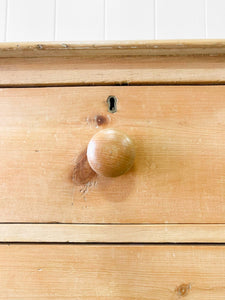 An Antique English Pine Chest of Drawers Dresser c1890