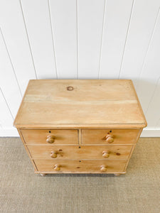 An Antique English Pine Chest of Drawers Dresser c1890