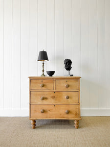 An Antique English Pine Chest of Drawers Dresser c1890