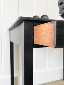 An Ebonized Georgian Mahogany Side Table or Nightstand