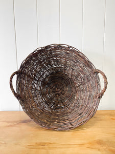 An Antique Willow Laundry Basket