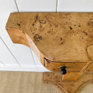 An Antique English Bur Walnut Console Table