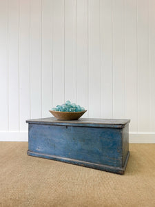 A Blue English Pine Blanket Box or Small Low Coffee Table