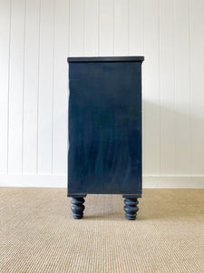A 19th Century English Chest of Drawers in Navy Black