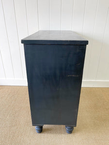 A 19th Century English Chest of Drawers in Navy Black