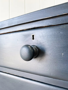 A 19th Century English Chest of Drawers in Navy Black