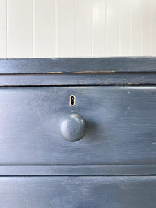 A 19th Century English Chest of Drawers in Navy Black