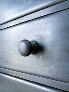 A 19th Century English Chest of Drawers in Navy Black