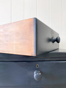 A 19th Century English Chest of Drawers in Navy Black