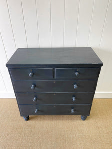A 19th Century English Chest of Drawers in Navy Black
