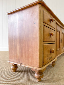 A Monumental English Country Pine Sideboard Buffet c1860