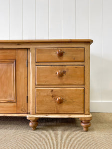 A Monumental English Country Pine Sideboard Buffet c1860