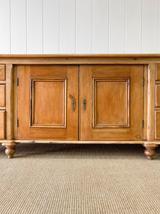 A Monumental English Country Pine Sideboard Buffet c1860