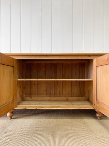 A Monumental English Country Pine Sideboard Buffet c1860