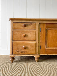 A Monumental English Country Pine Sideboard Buffet c1860