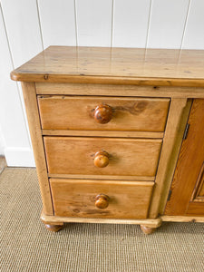 A Monumental English Country Pine Sideboard Buffet c1860