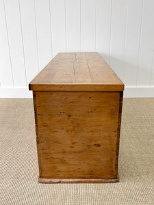 An English Pine Mule Chest Trunk or Blanket Box c1850