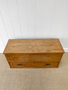 An English Pine Mule Chest Trunk or Blanket Box c1850