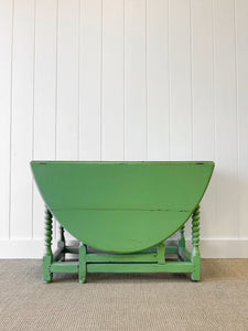 A Period English Oak Painted Country Drop Leaf Gate Leg Table