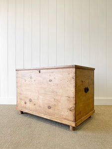 An English Pine Blanket Box or Toy Box c1890