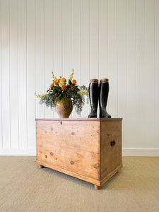 An English Pine Blanket Box or Toy Box c1890
