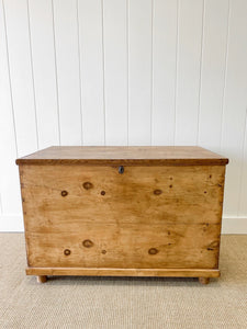 An English Pine Blanket Box or Toy Box c1890