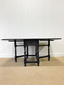Antique English Country Solid Oak  Drop Leaf Gate Leg Table