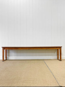 An Antique English Country Teak Top 10ft Sideboard or Server