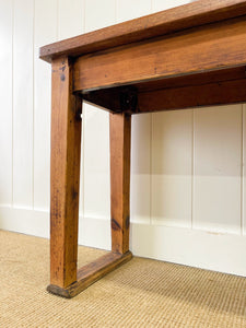 An Antique English Country Teak Top 10ft Sideboard or Server