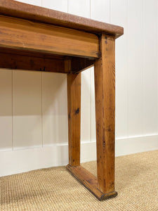 An Antique English Country Teak Top 10ft Sideboard or Server