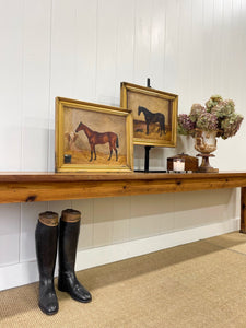 An Antique English Country Teak Top 10ft Sideboard or Server