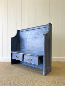 Antique English 19th Century Pine Settle/Hall Bench