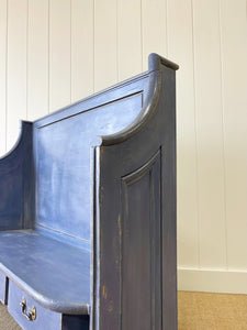 Antique English 19th Century Pine Settle/Hall Bench