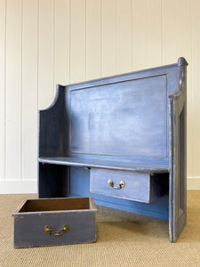 Antique English 19th Century Pine Settle/Hall Bench
