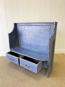 Antique English 19th Century Pine Settle/Hall Bench