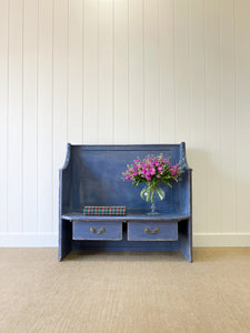 Antique English 19th Century Pine Settle/Hall Bench