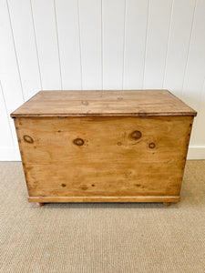 An English Pine Blanket Box or Toy Box c1890