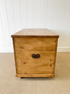 An English Pine Blanket Box or Toy Box c1890