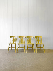 A Vintage Set of 4 Mustard Yellow Chairs