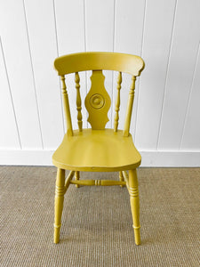 A Vintage Set of 4 Mustard Yellow Chairs