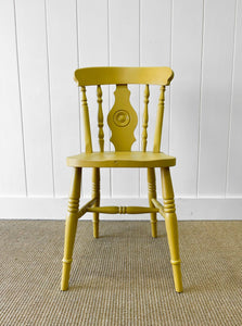 A Vintage Set of 4 Mustard Yellow Chairs